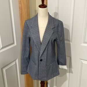 Liverpool woman’s jacket. Navy gingham in color. Size S